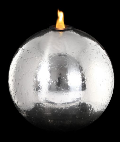 Fontana in acciaio inox a sfera con fuoco da 50cm  - St Helens